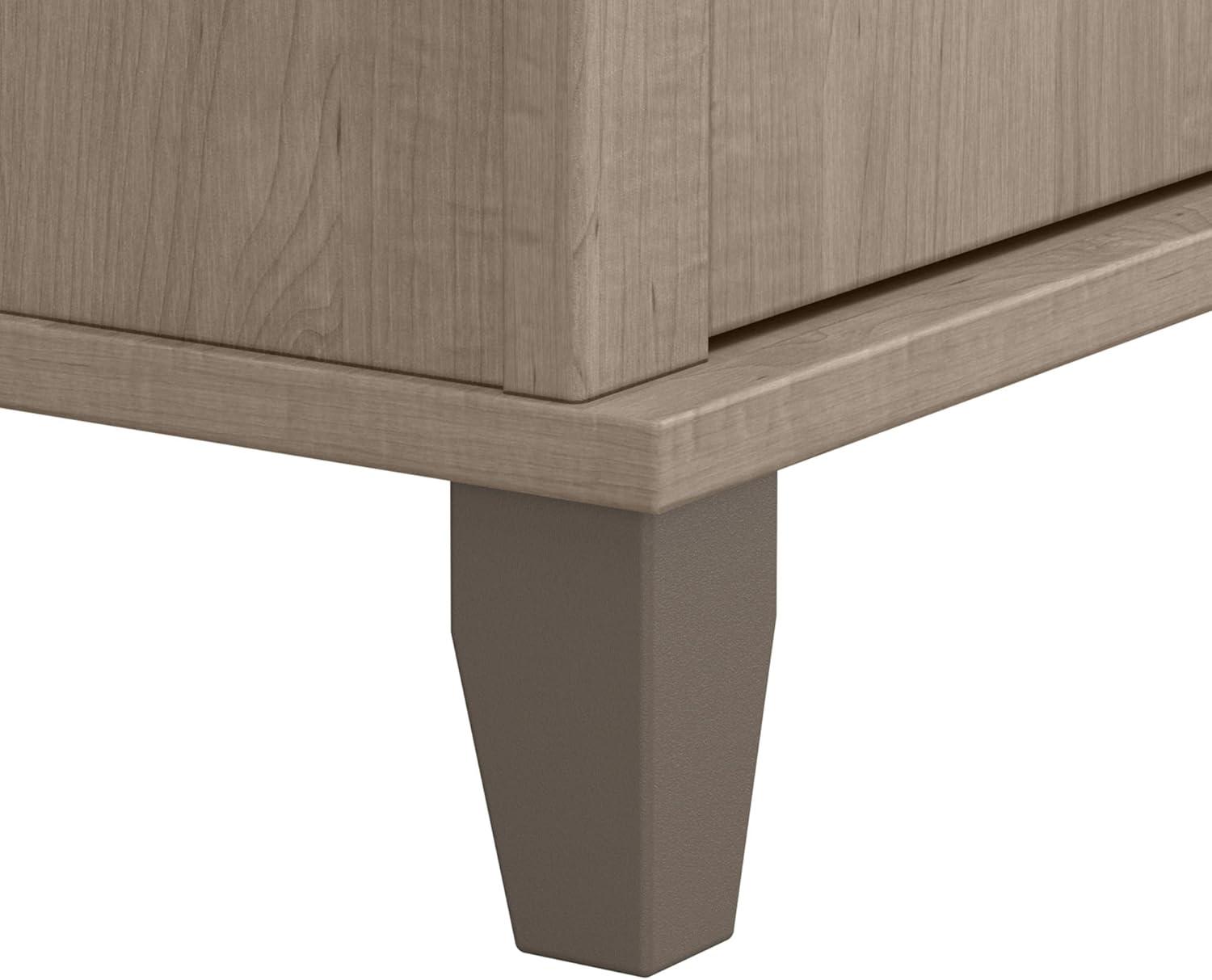 Bush Furniture Somerset Nightstand In Ash Gray: Contemporary Design with Satin Nickel Hardware