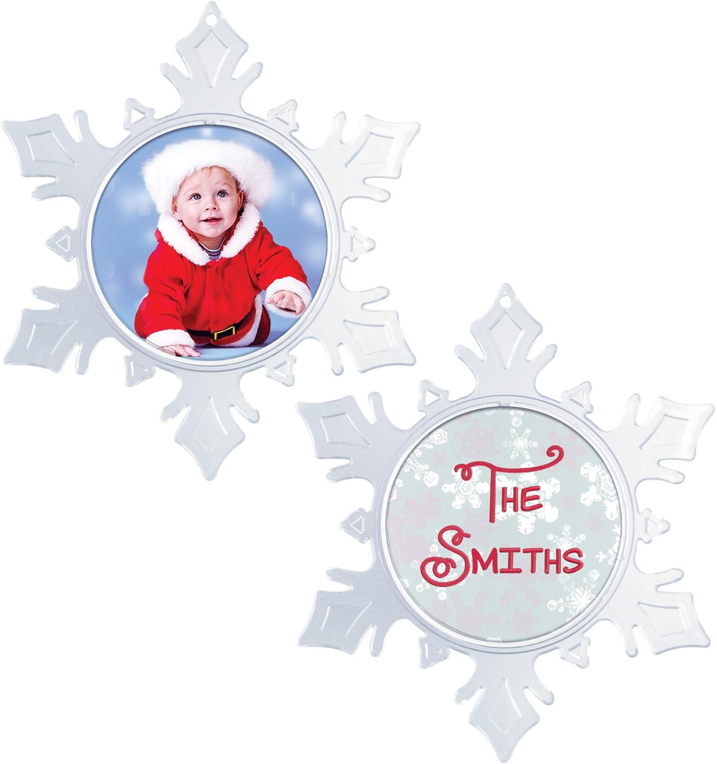 Make Your Own Acrylic Craft Photo Snowflake Ornaments - Pack of 12