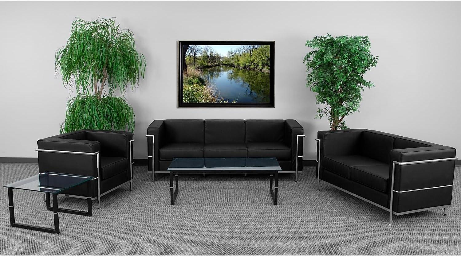 Flash Furniture HERCULES Regal Series Contemporary Melrose White LeatherSoft Sofa with Encasing Frame