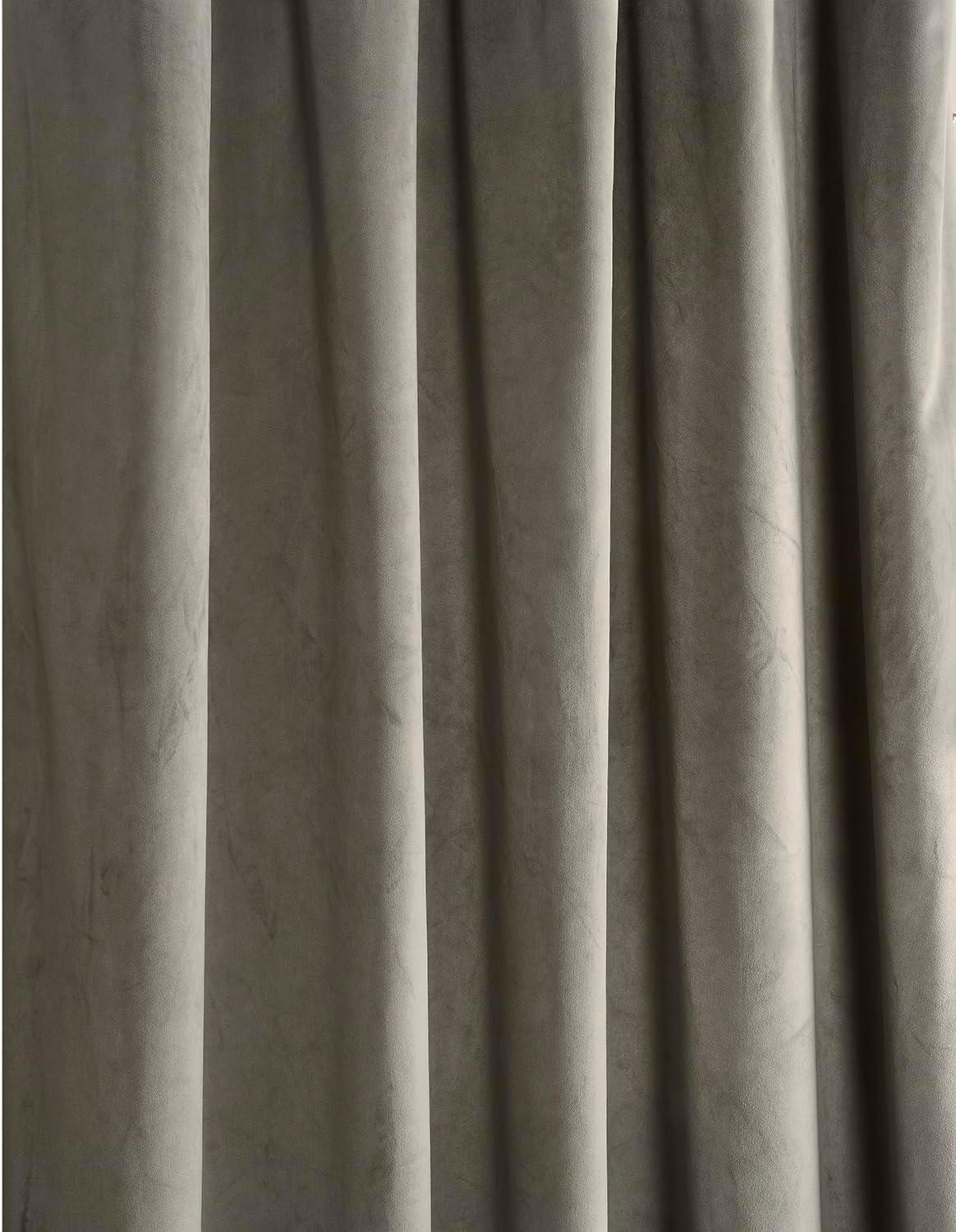 HPD Half Price Drapes Gallery Cortinas Oscurecedoras de Terciopelo de Felpa Color Topo para Dormitorio y Sala de Estar (1 Panel), Cortinas de Ventana de 84 Pulgadas de Largo, Cortinas y Cortinas con Bolsillo para Barra, 50 Ancho X 84 L
