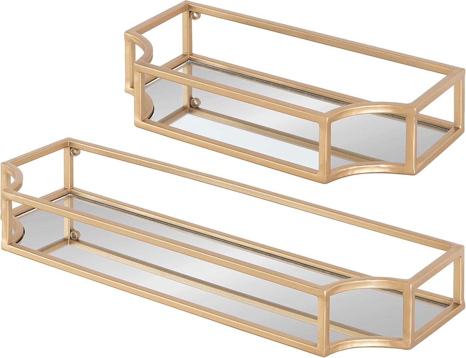 2pc Ciel Metal Wall Shelf Set - Kate & Laurel All Things Decor