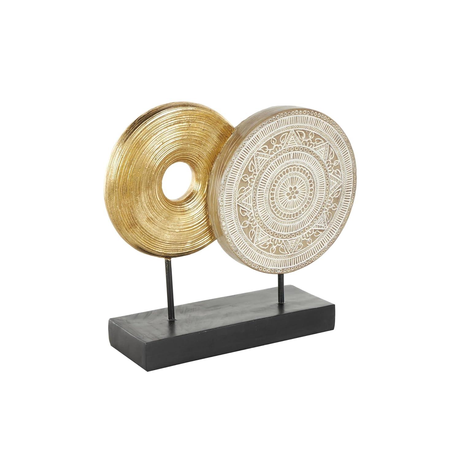 5" x 14" Gold Metal Geometric Sculpture, by DecMode
