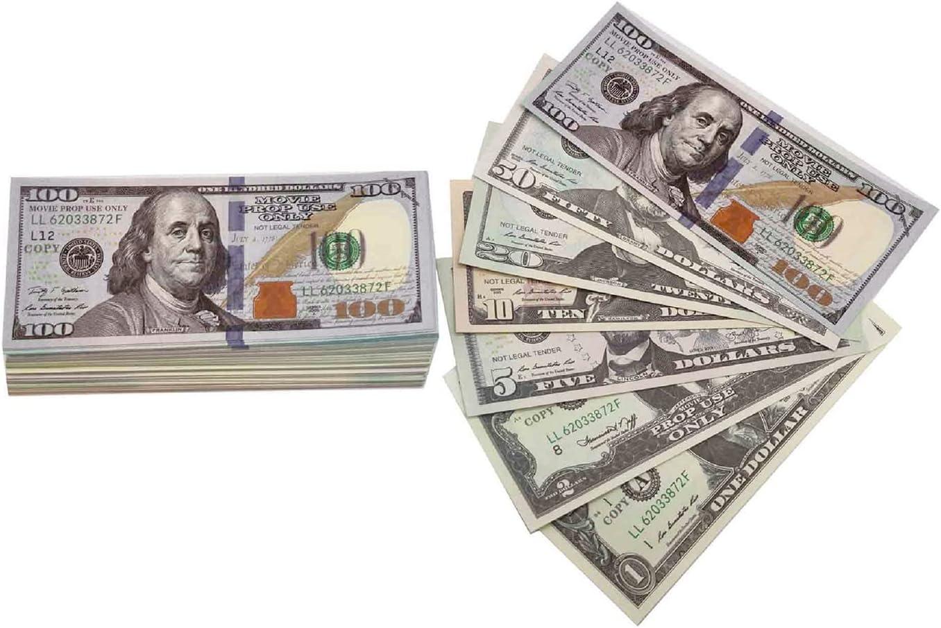 Ficheny Props Copy Money 140 pcs for Music Videos,Kids Learning Toys and Birthday Party