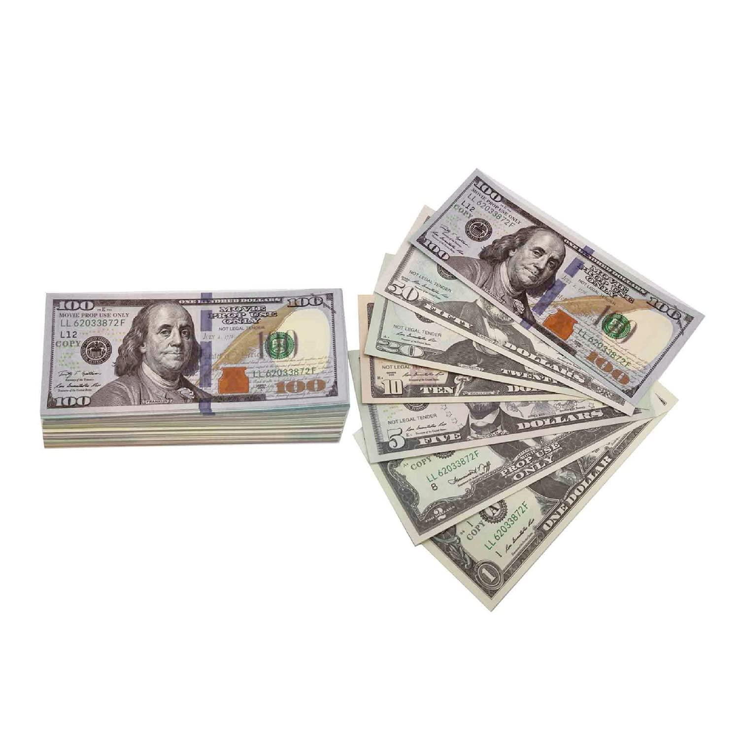 Ficheny Props Copy Money 140 pcs for Music Videos,Kids Learning Toys and Birthday Party