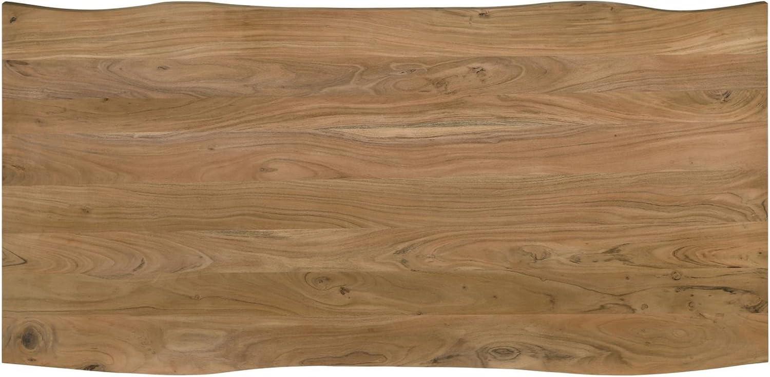 Benjara  30 x 80 x 40 in. Wood Rectangular Dining Table with Double Pedestal Base, Brown & Black