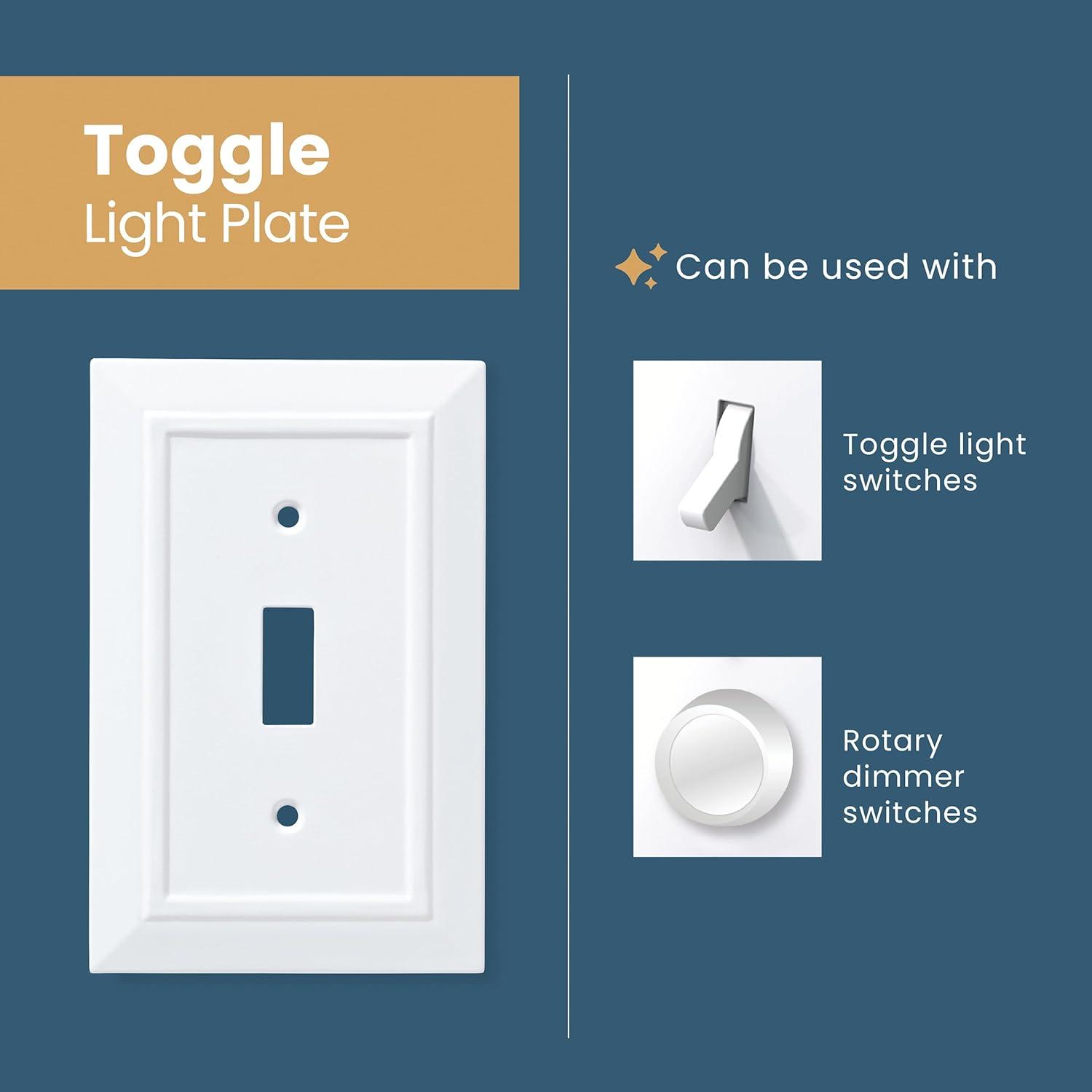 Brushed Nickel Classic Single Toggle Light Switch Plate