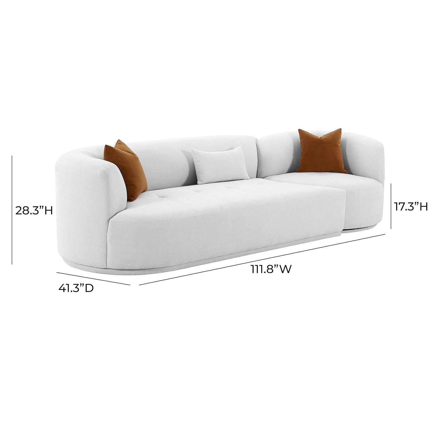 Fickle Boucle 2-Piece Modular RAF Sofa