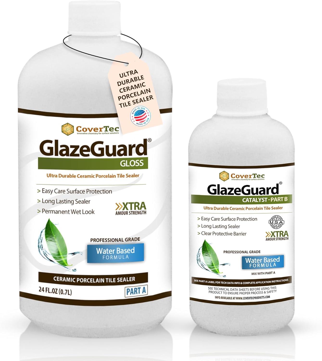 CoverTec GlazeGuard Gloss Ceramic & Porcelain Tile Sealer, Wet Look, 32 oz