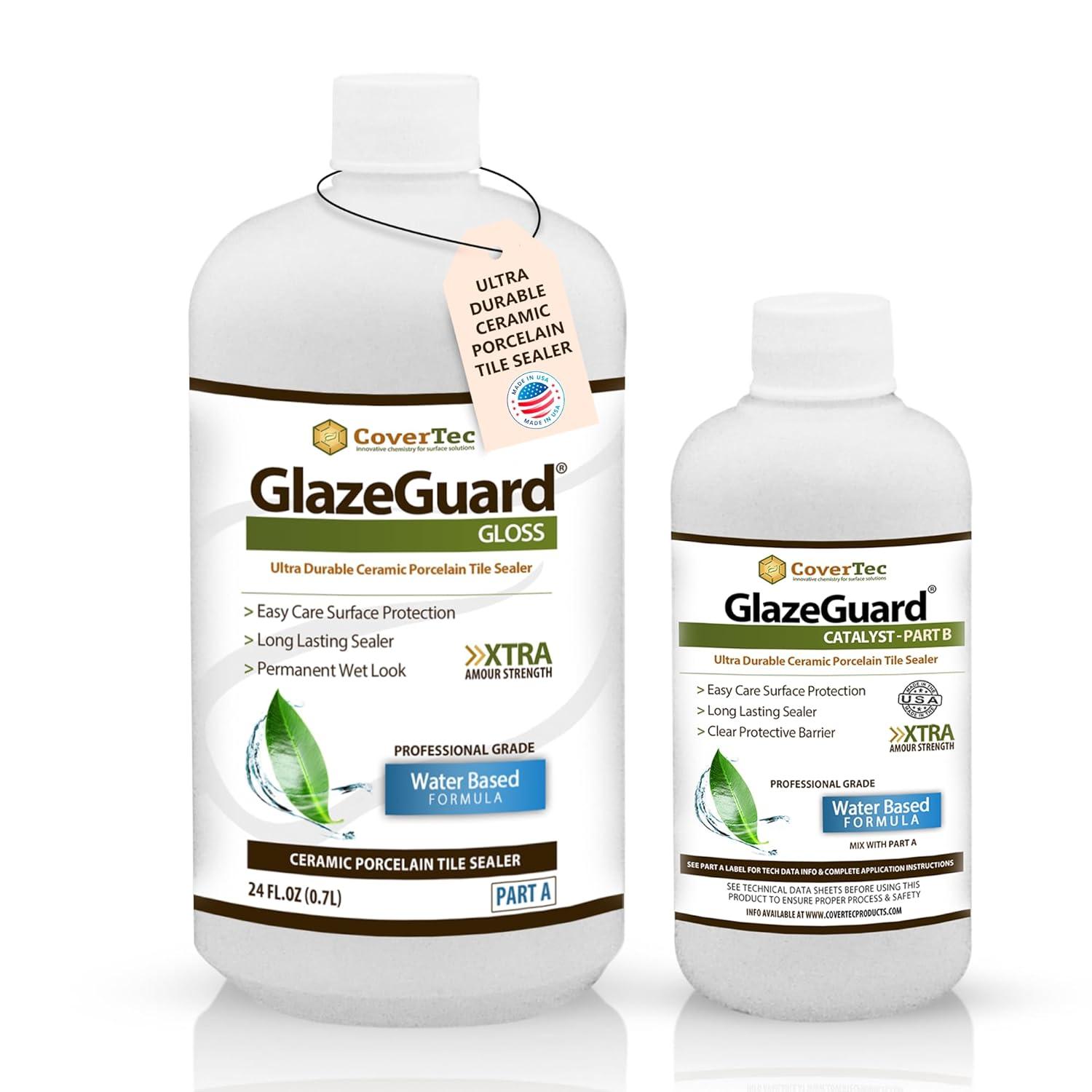 CoverTec GlazeGuard Gloss Ceramic & Porcelain Tile Sealer, Wet Look, 32 oz