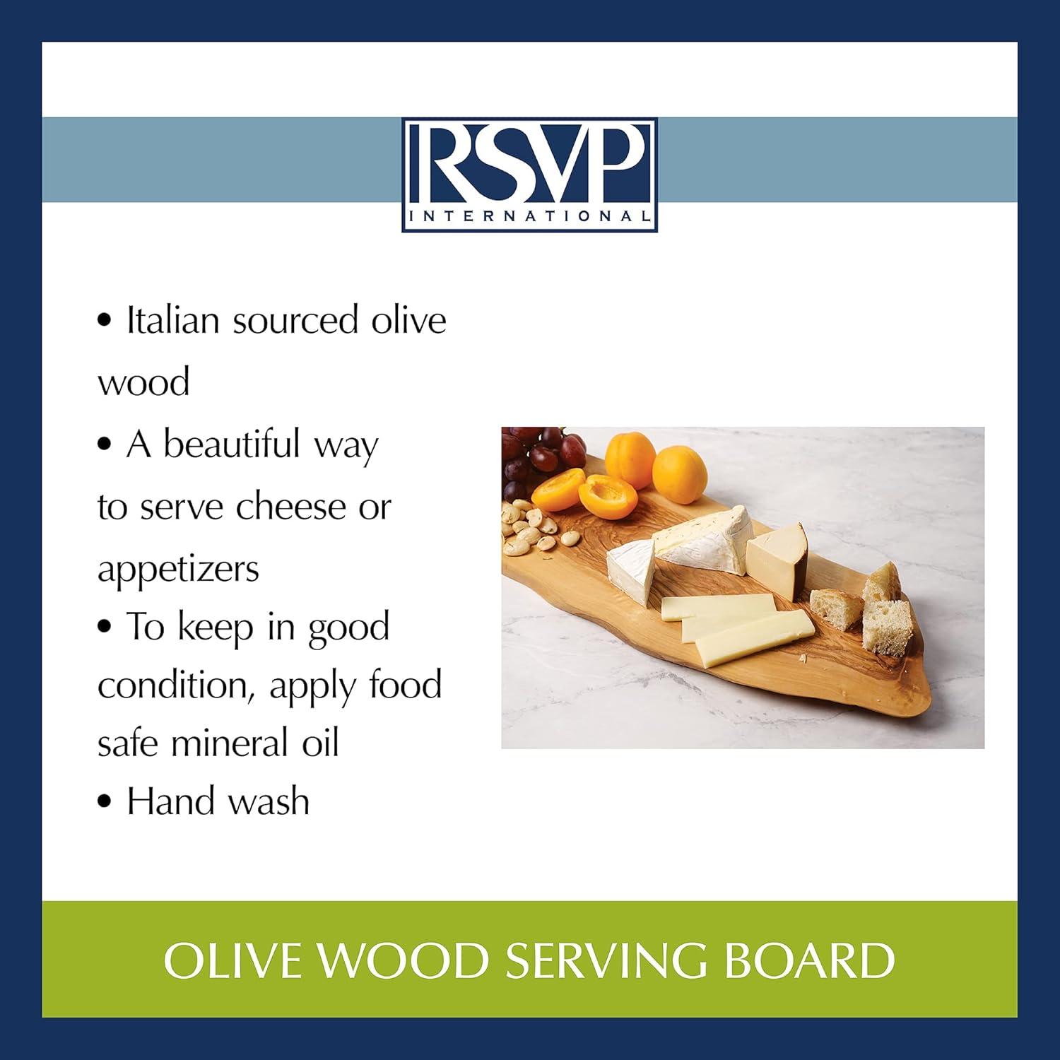 Natural Italian Olive Wood Rectangular Serving Board