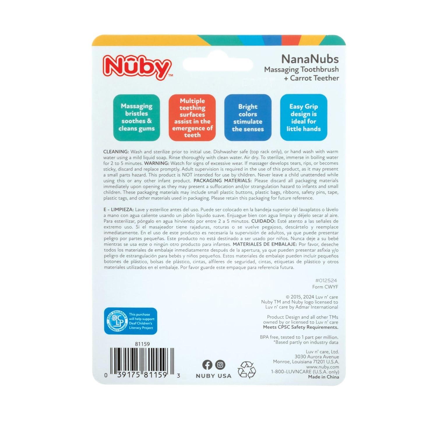 Nuby Banana and Carrot Silicone Teething Toys for Babies