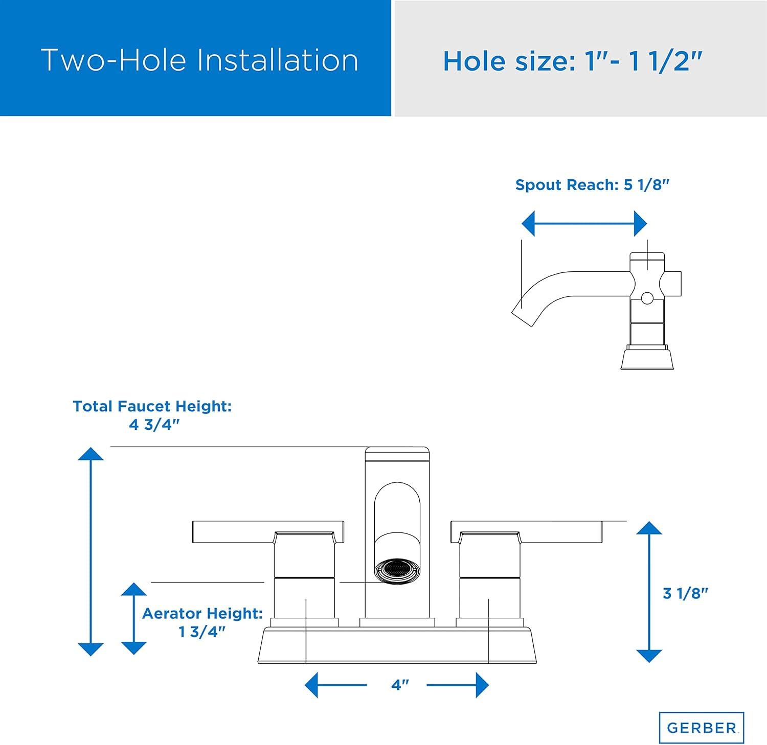 Danze Parma Two Handle Centerset Bathroom Faucet, Chrome