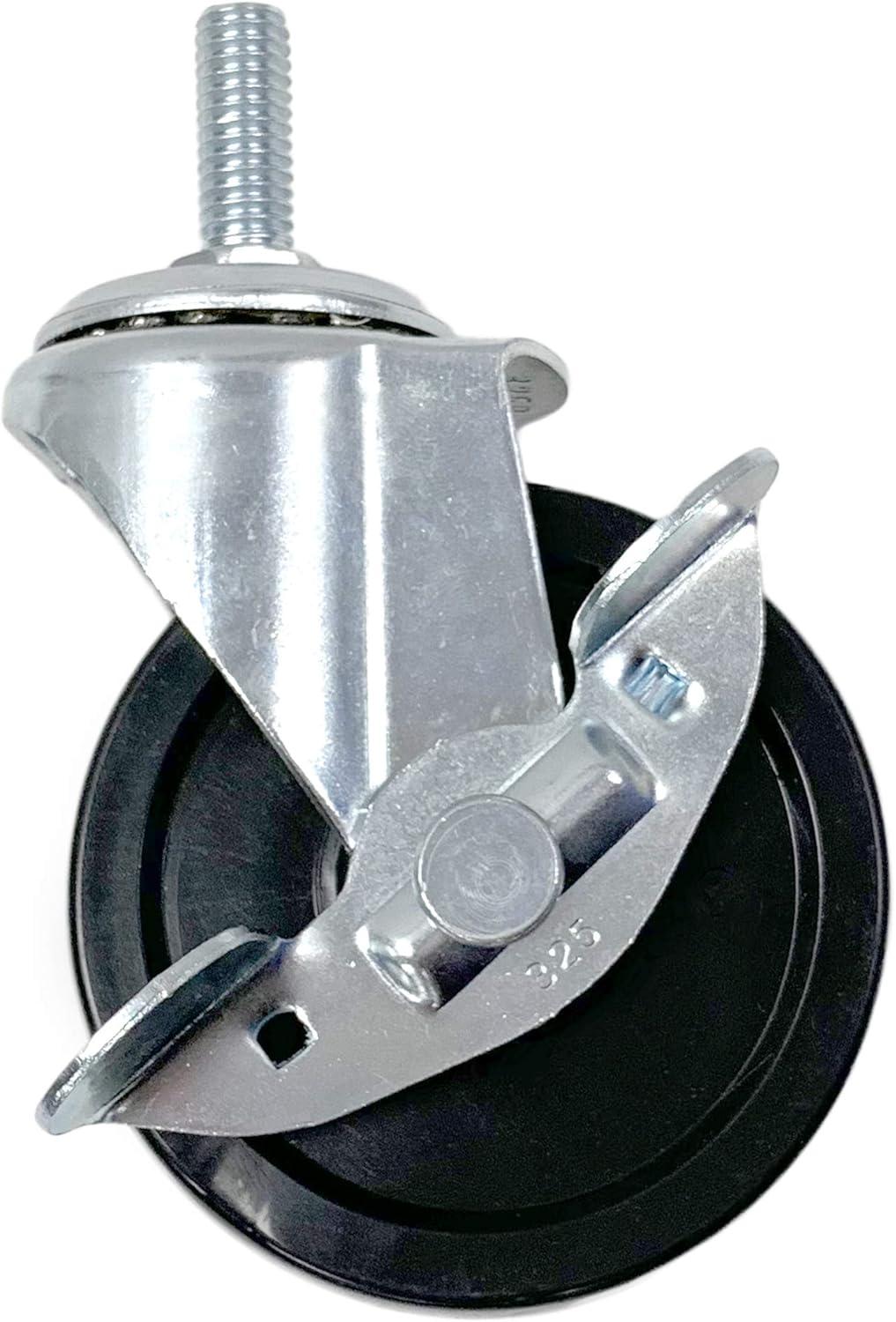 JepoIA MeshWorks Locking Caster Wheels - Set of 4 Industrial Strength Wheels for Metal Shelving Units, Compatible with The MeshWorks 5-Tier Unit, Narrow Unit, Entryway Bench, and Utility Unit.