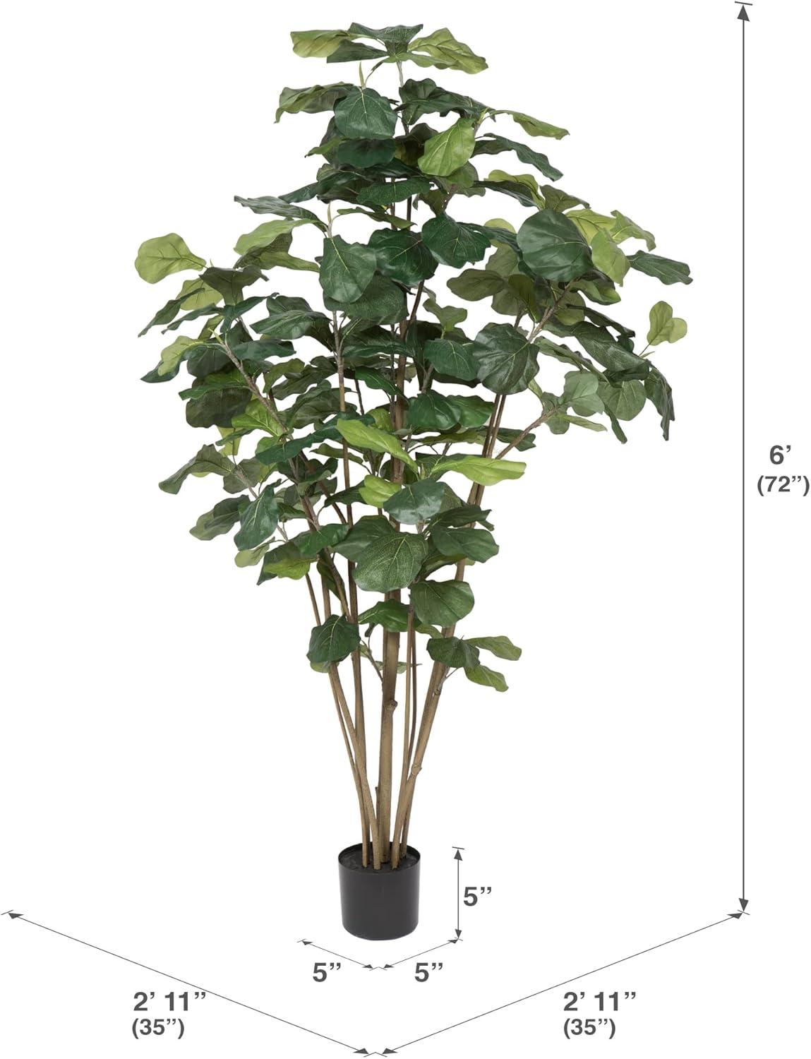 Vickerman 6' Artificial Green Potted Fiddle Tree.