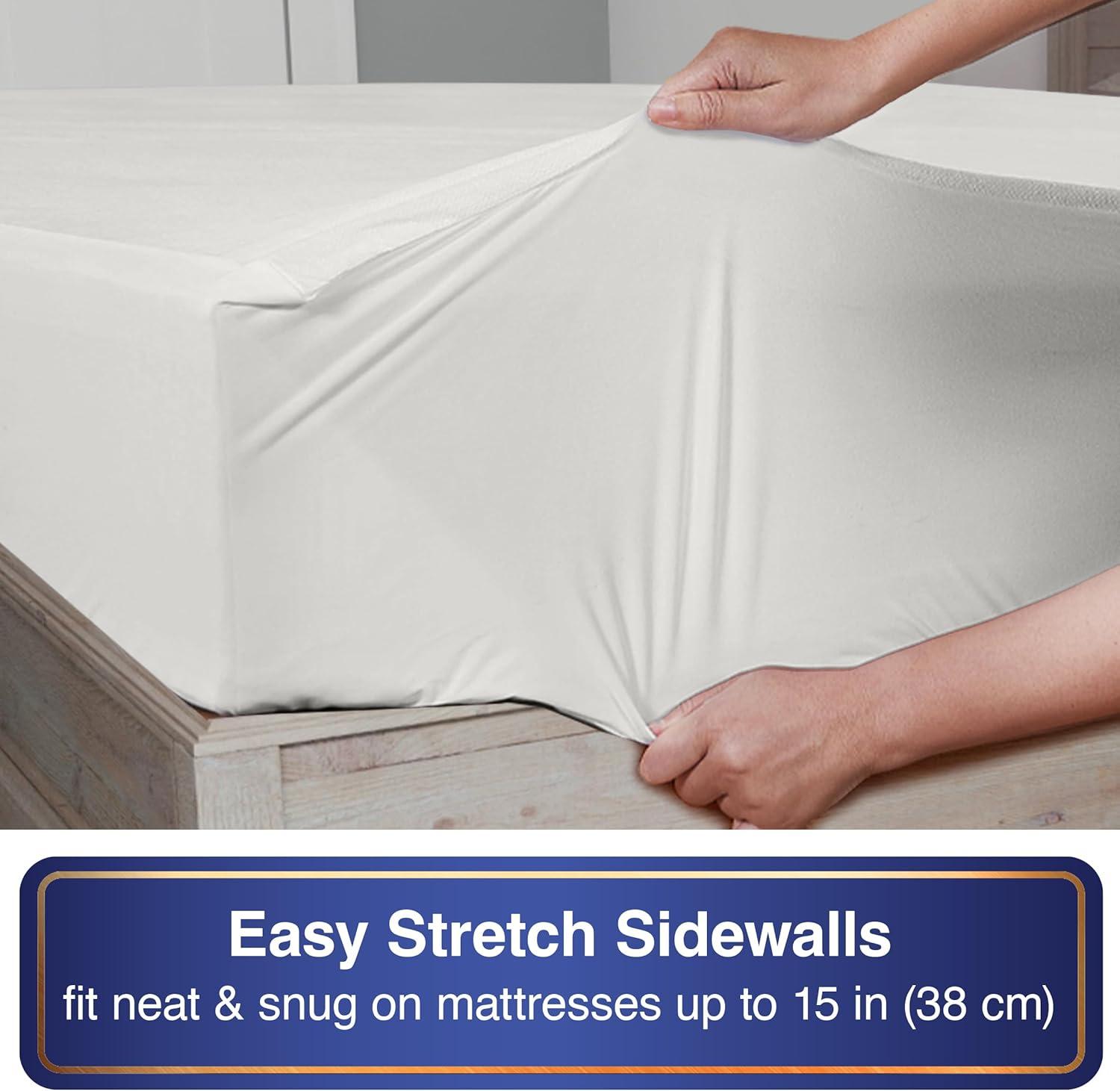 All-in-One Bed Bug Blocker Water Resistant Zippered Mattress Protector, King