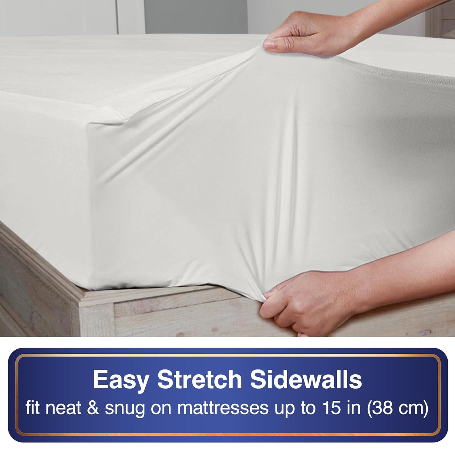 All-in-One Bed Bug Blocker Water Resistant Zippered Mattress Protector, Twin