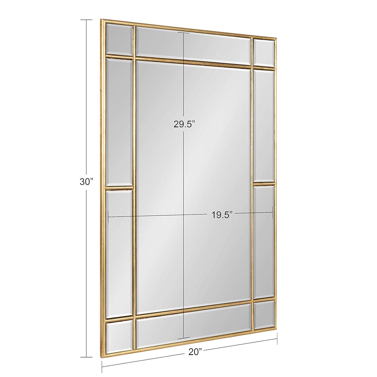 Kate and Laurel Westgate Transitional Wall Mirror, 20 x 30, Gold, Sophisticated Rectangle Mirror for Wall Decor