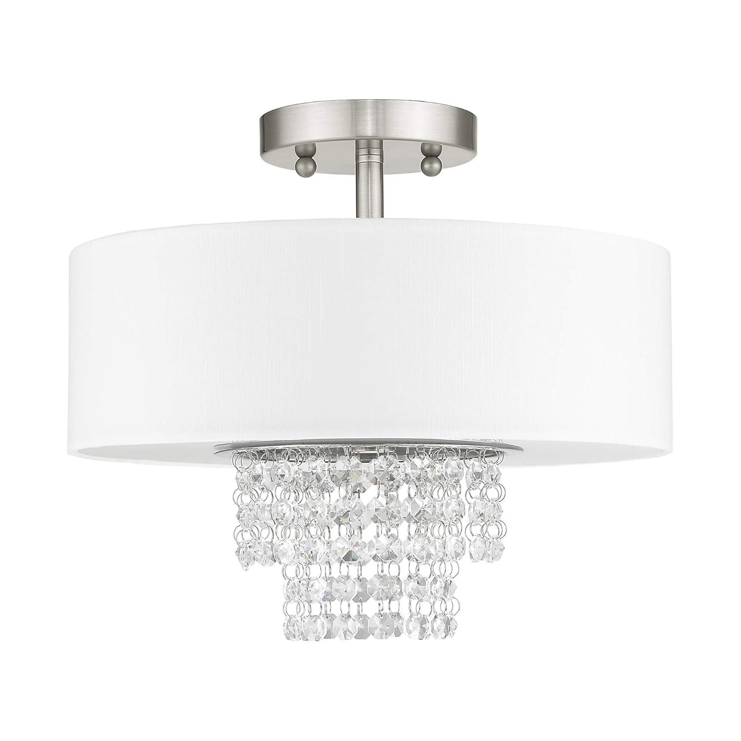 Livex Lighting Carlisle 2 - Light Semi-Flush Mount in  Brushed Nickel