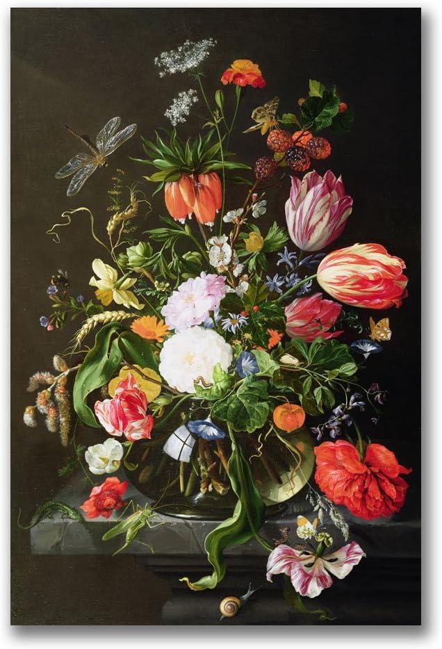 Jan Davidsz de Heem Floral Still Life 22" x 32" Canvas Art