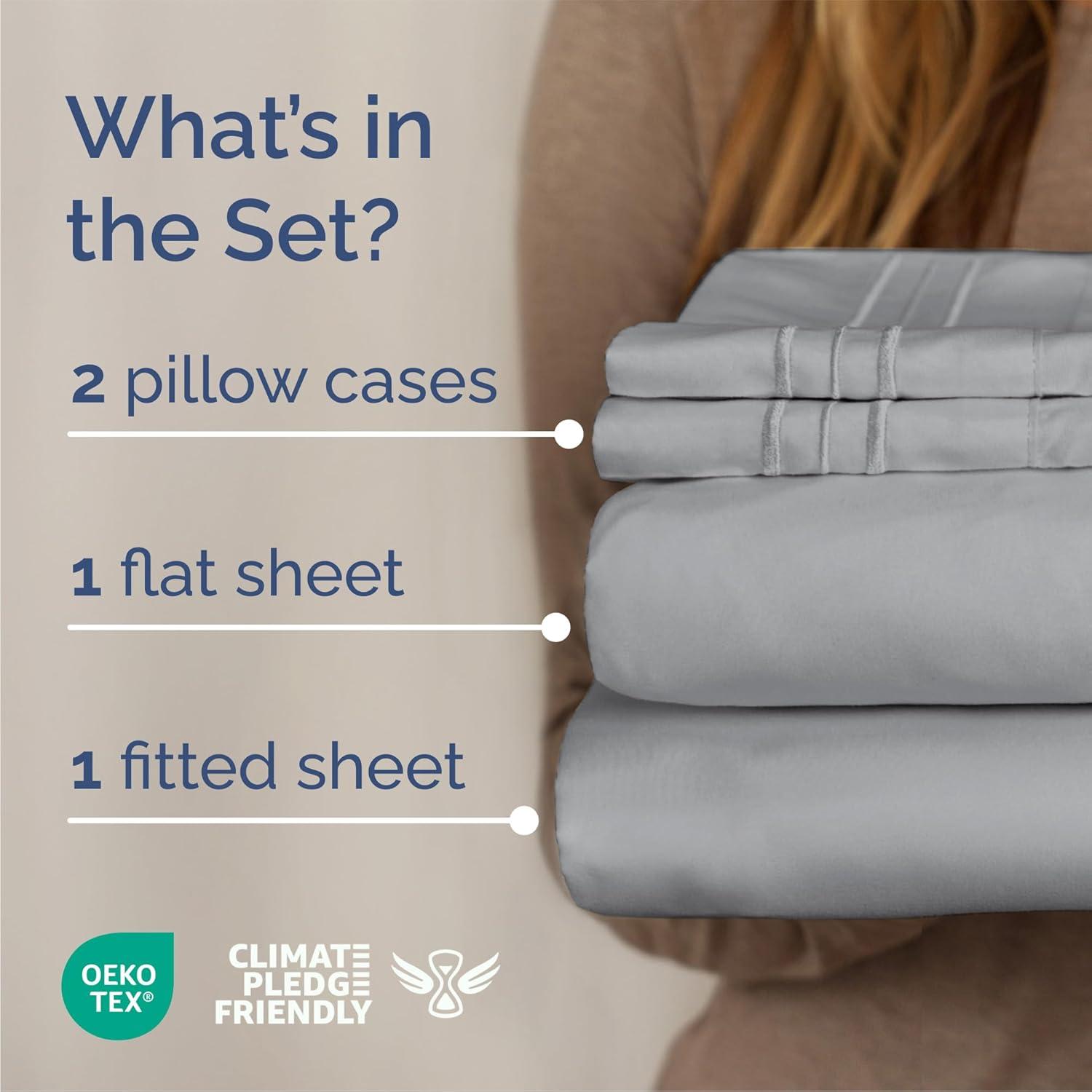 CGK Linens 4 Piece Sheet Set Premium Cooling, Soft & Wrinkle Free Sheet Set