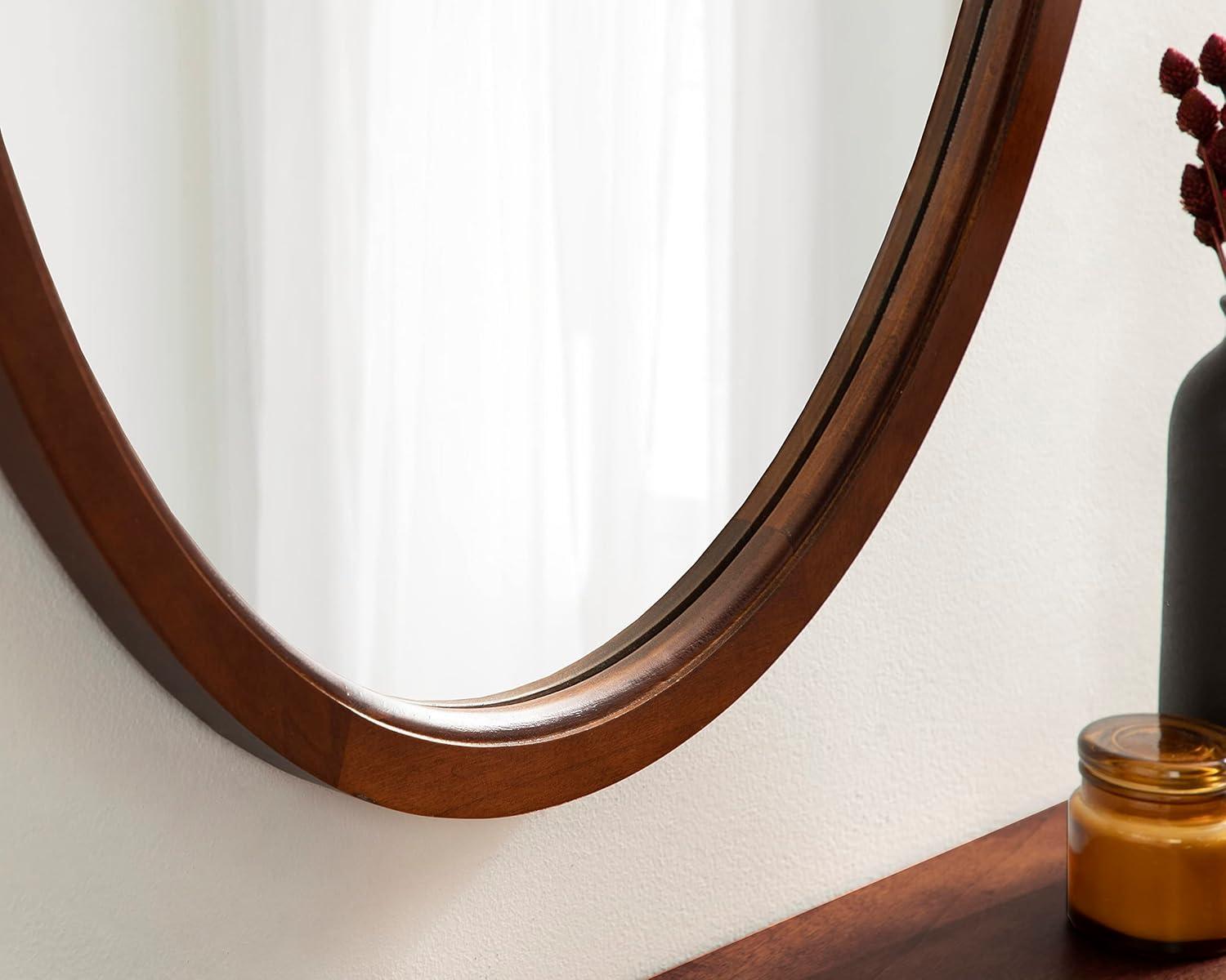 Kate and Laurel Hogan Wood Oval, 24x36, Walnut Brown