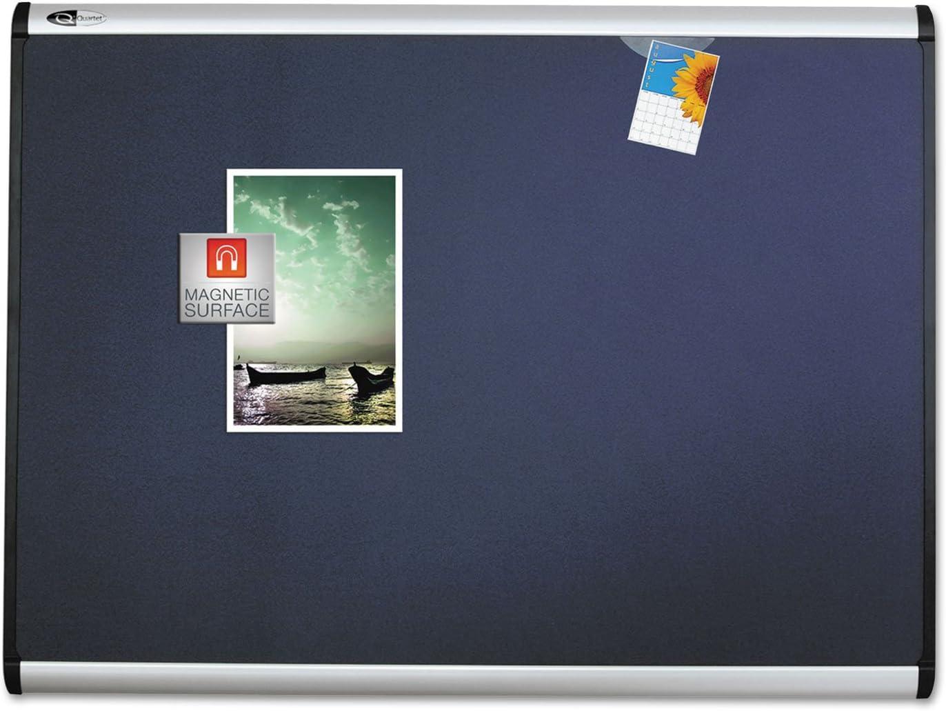 Quartet MB544A Prestige Plus 48 x 36 Magnetic Fabric Bulletin Boards - Gray Surface/Silver Aluminum Frame