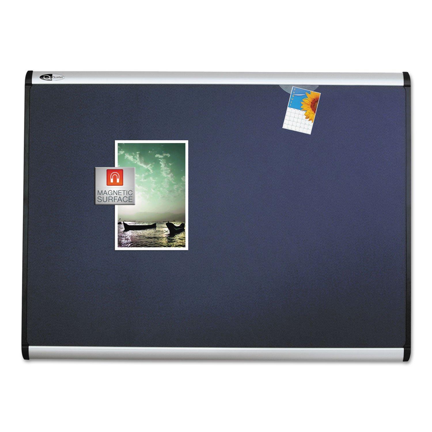 Quartet MB544A Prestige Plus 48 x 36 Magnetic Fabric Bulletin Boards - Gray Surface/Silver Aluminum Frame