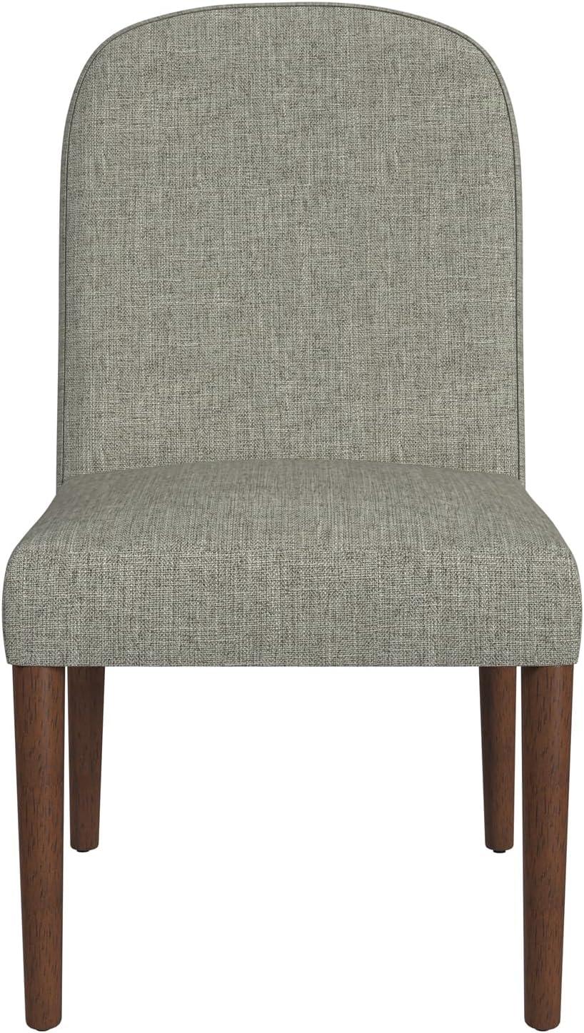 Rounded Back Upholstered Dining Chair Gray - HomePop: Modern Accent Side Chair, Wood Legs, Easy Maintenance