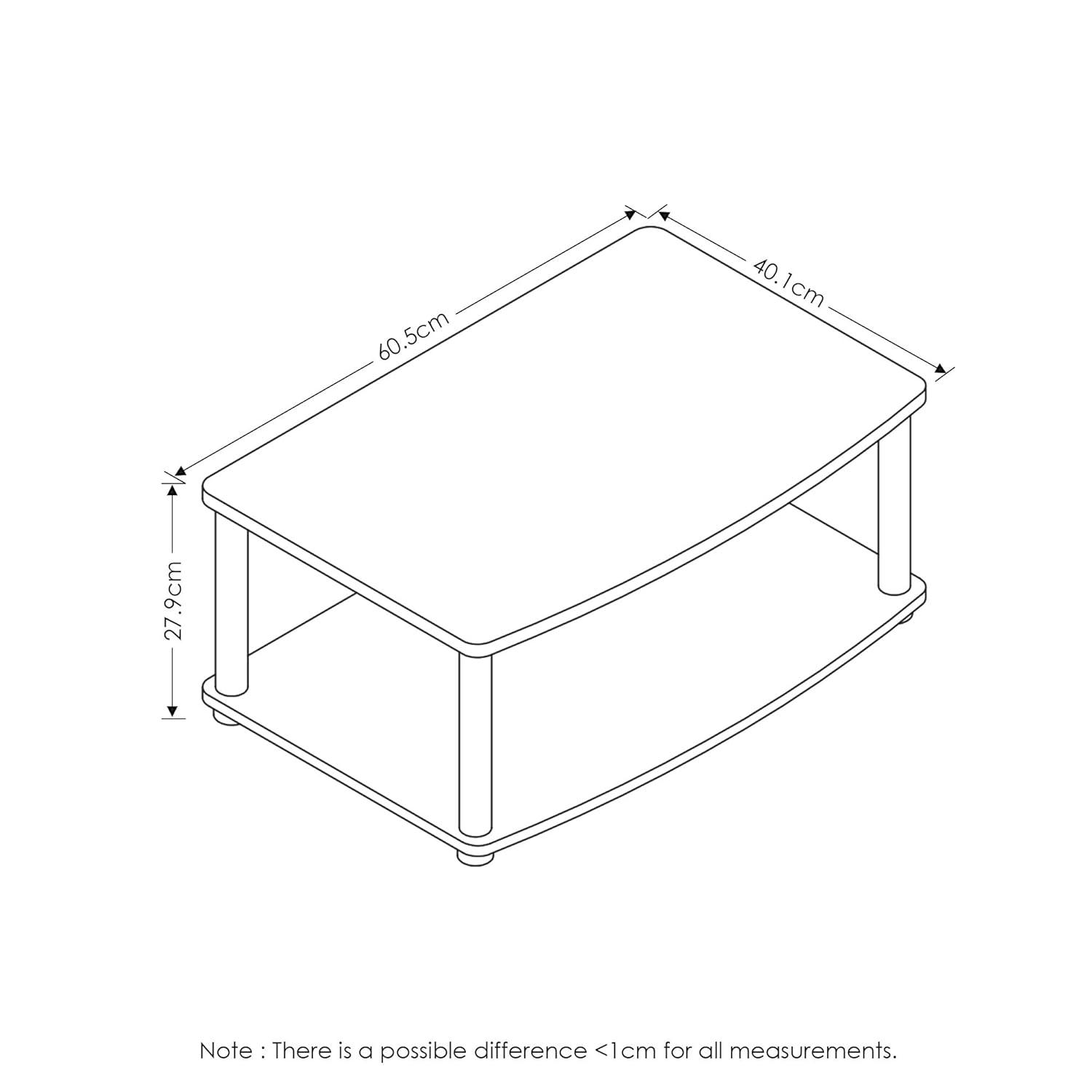Furinno Industrial No Tools Elevated TV Stands with 2-tier Open Storage Shelves TV Console for TVs up to 25 inch Dark Brown/Black