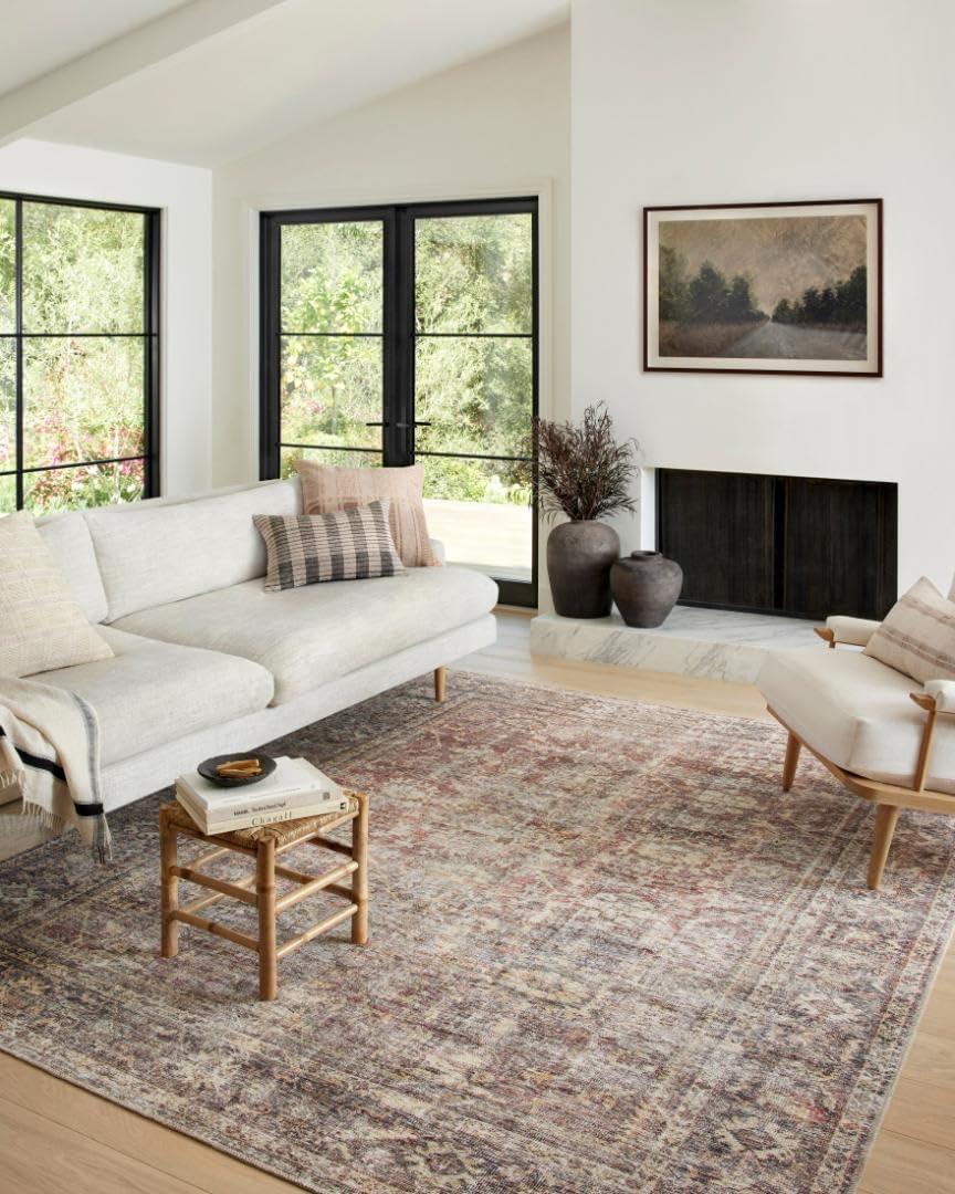 Amber Lewis x Loloi Georgie Oriental Bordeaux/Antique Area Rug