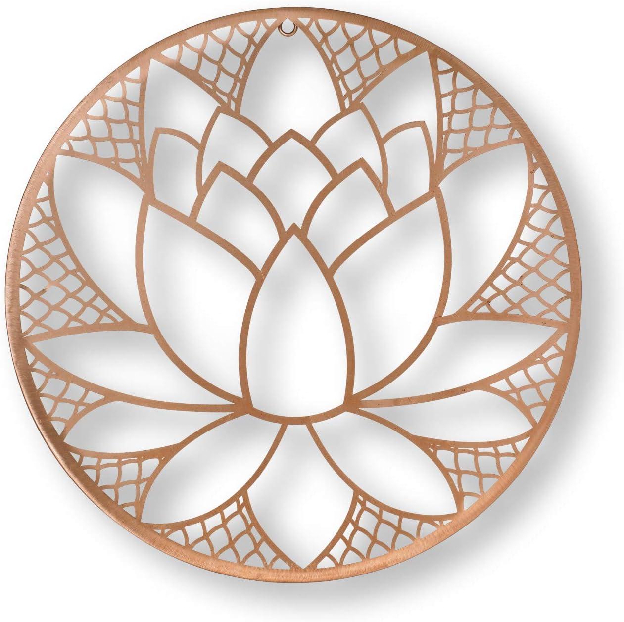 Copper Lotus Blossom 16'' Laser Cut Metal Wall Art