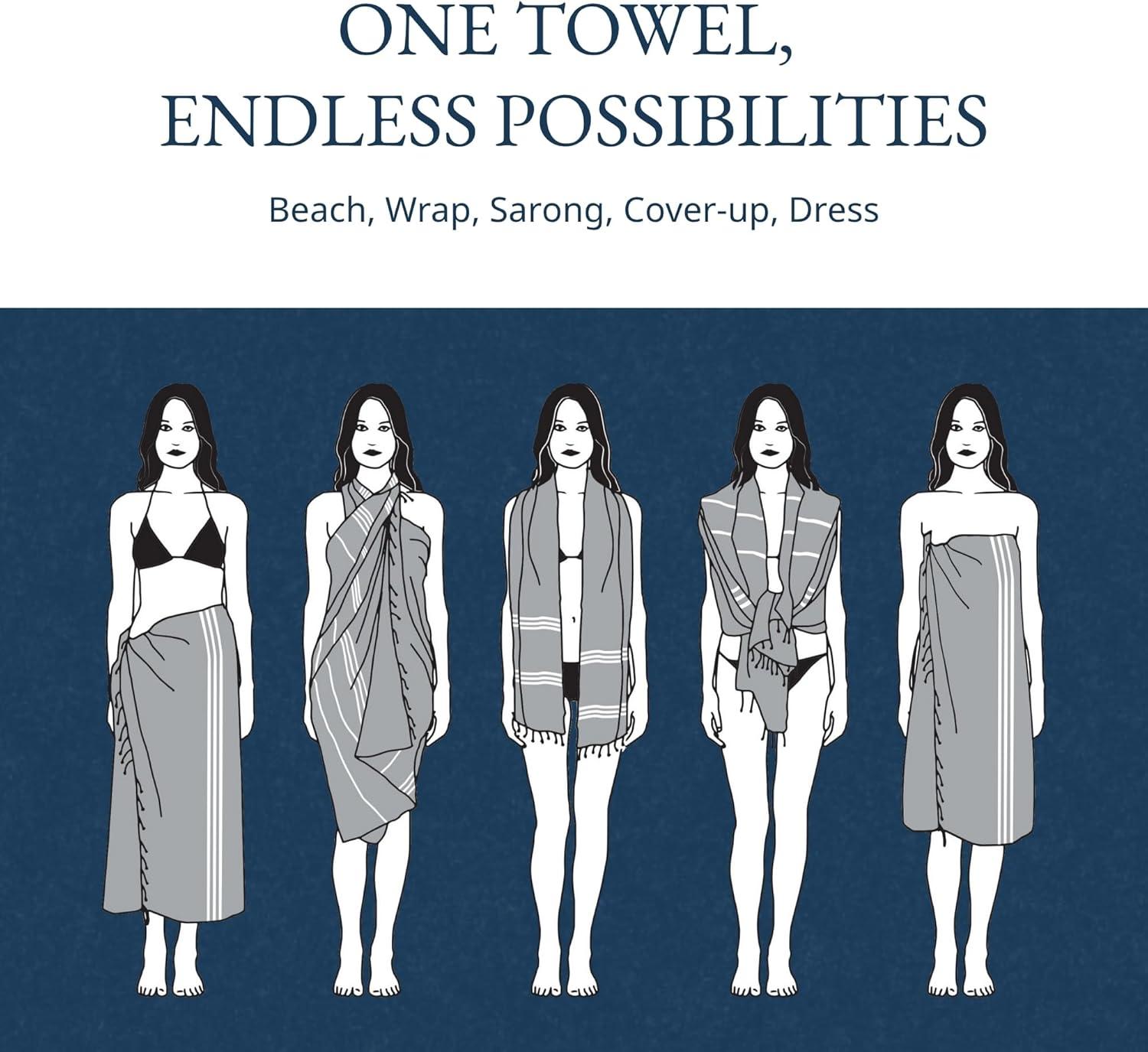 LANE LINEN Beach Towels 6 Pack, Bulk Beach Towels Oversized, Pool Towels for Adults, Pre-Washed, Sand Free Beach Towel, Fast Drying Beach Towel, 39"x71" - Classic Color