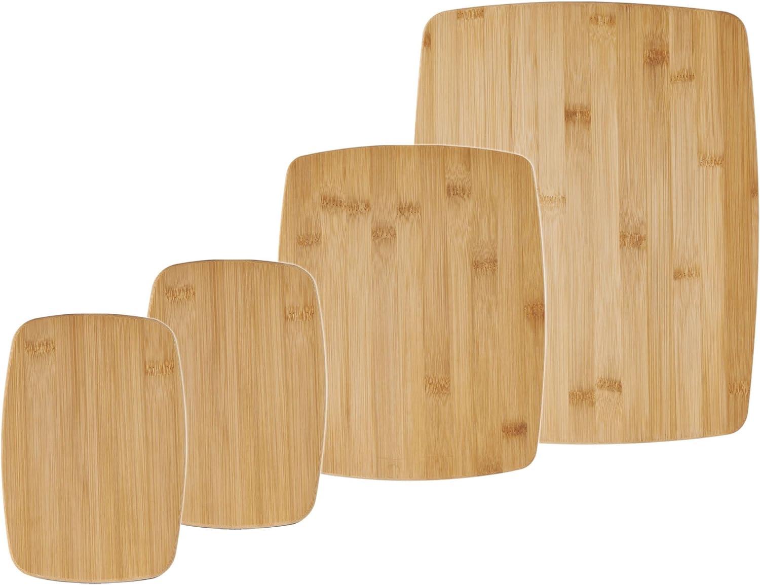 Eco-Friendly Bamboo Reversible Cutting and Charcuterie Board Set