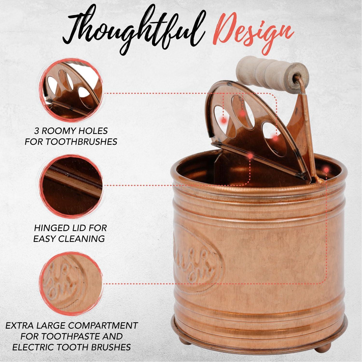 Autumn Alley 4-Piece Metal Glass Bathroom Accessories Sets, Copper