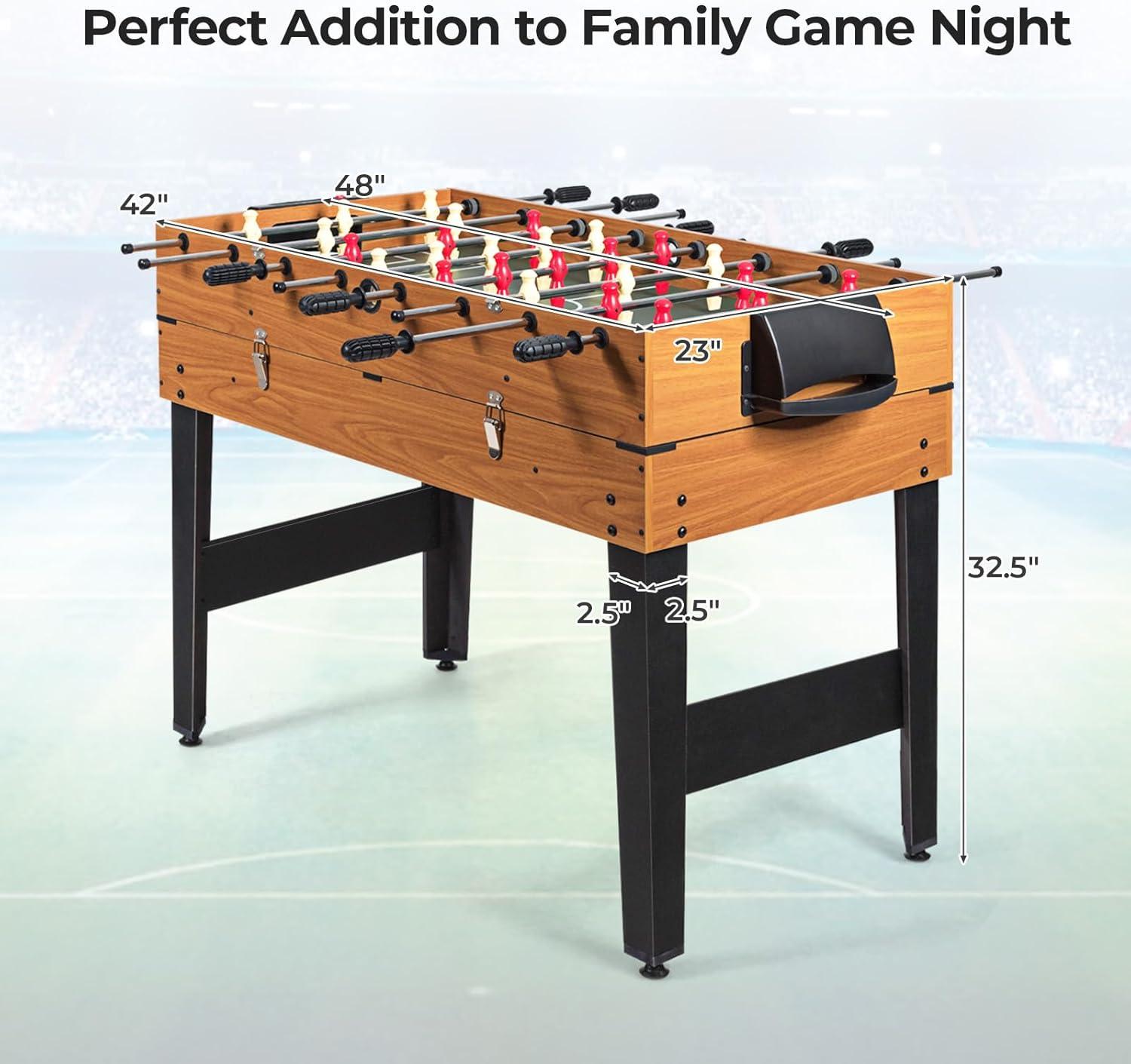 Gymax 48'' 3-In-1 Multi Combo Game Table Foosball Soccer Billiard Slide Hockey For Kids