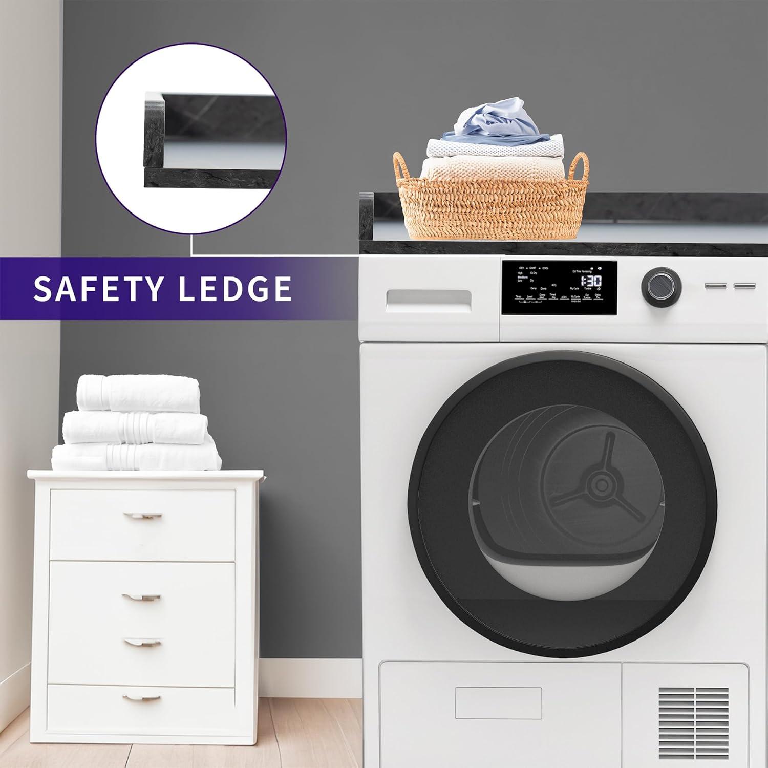 Life Finds Life Finds Black Marble Pattern Washer/Dryer 54 Inch Countertop