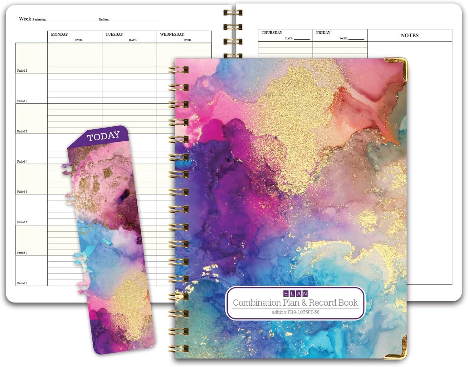 Hardcover Combination Plan and Record Book (PR8 + R1035) (Rainbow Gold Marble)