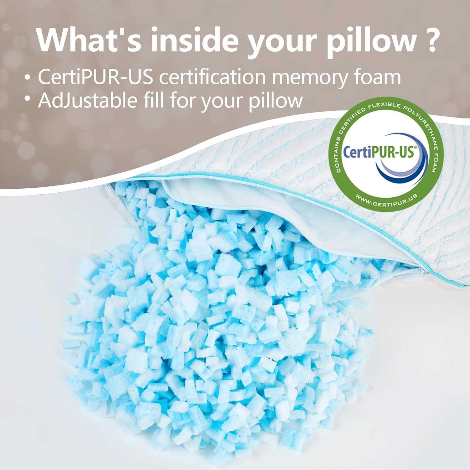 King Size Cooling Memory Foam Firm Sleeping Pillows Set