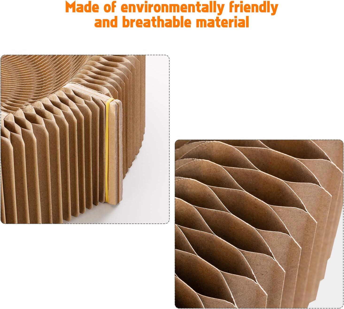 Collapsible Cat Scratcher Lounge Bed, Cardboard Cat Bed, Corrugated Pet Scratcher Pad, Round Shape Cat Scratching Bed Nest for Indoor Big Large Kitty Kitten Cats