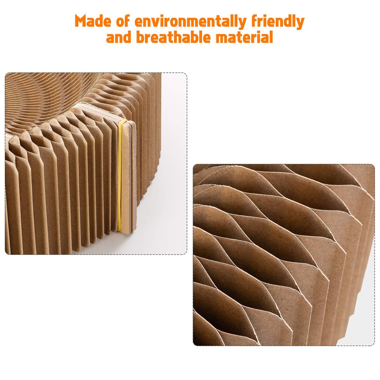 Collapsible Cat Scratcher Lounge Bed, Cardboard Cat Bed, Corrugated Pet Scratcher Pad, Round Shape Cat Scratching Bed Nest for Indoor Big Large Kitty Kitten Cats