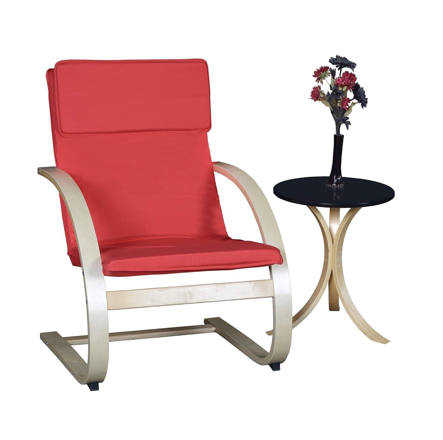 Niche Mia Bentwood Reclining, Lounge, Rocking Chair- Natural/ Red