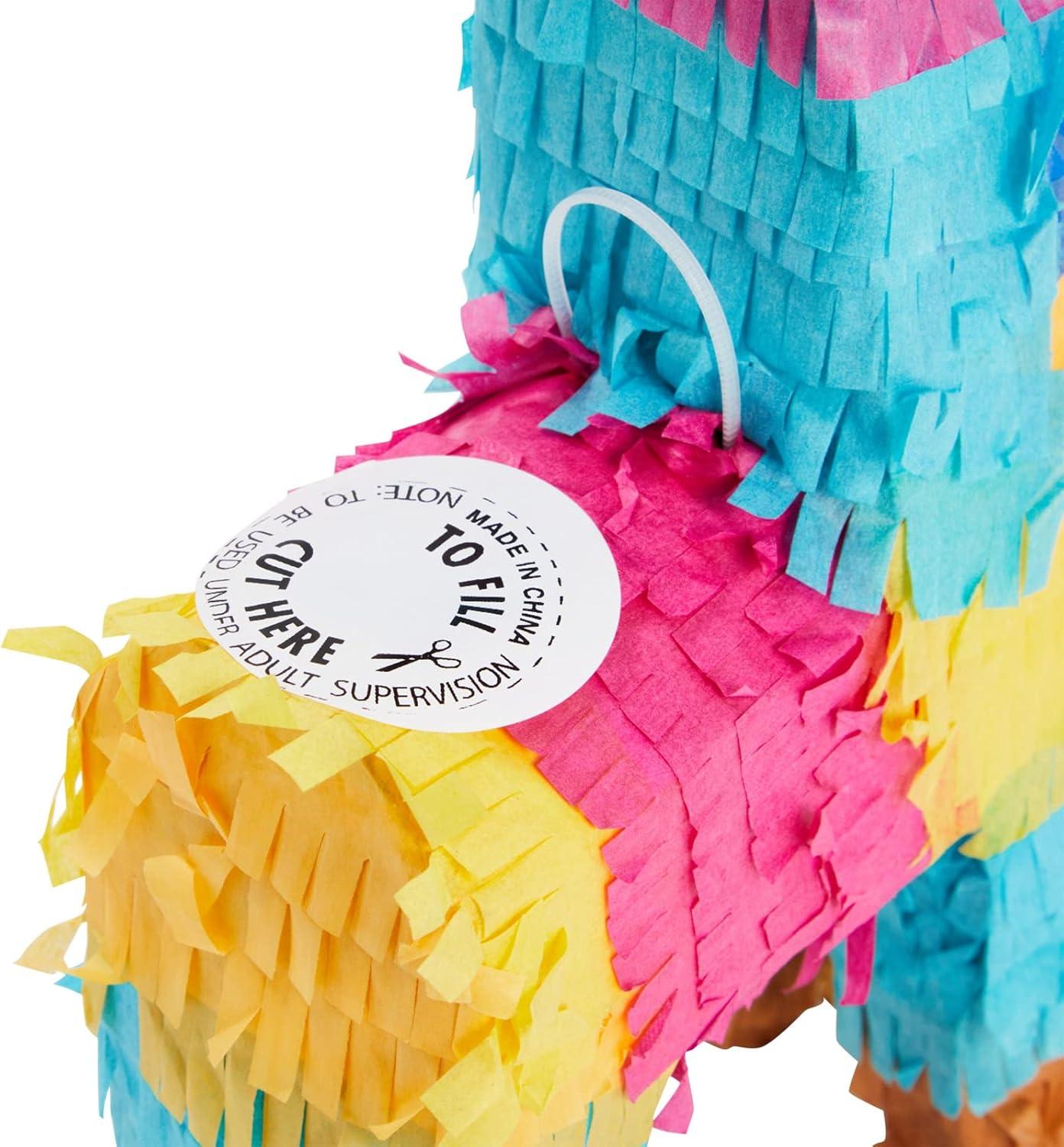 3 Pack Mini Rainbow Bull Pinatas for Cinco de Mayo Party Decorations, Mexican Fiesta Supplies (5.25 x 9 in)