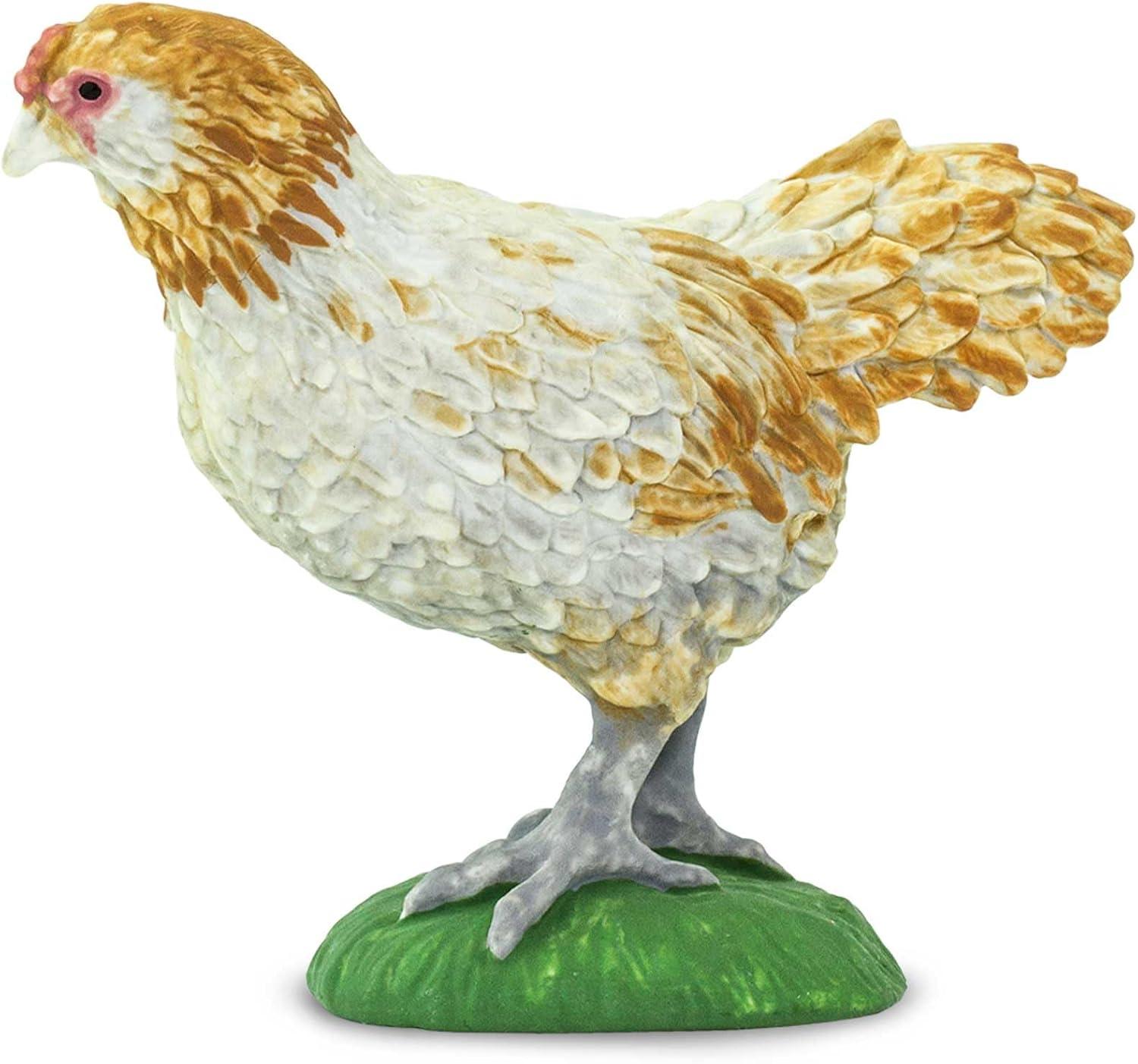 Safari Ltd. Ameraucana Chicken Figurine - Detailed 2.25" Plastic Model Figure - Fun Educational Farm Play Toy for Boys, Girls & Kids Ages 3+