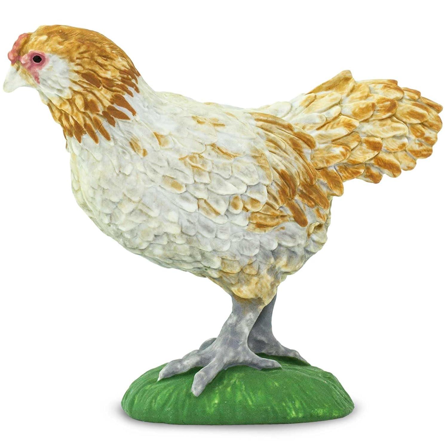 Safari Ltd. Ameraucana Chicken Figurine - Detailed 2.25" Plastic Model Figure - Fun Educational Farm Play Toy for Boys, Girls & Kids Ages 3+