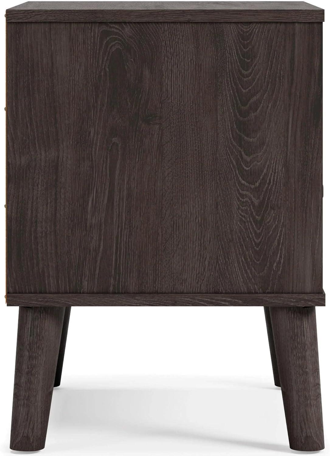 Piperton Nightstand Black/Gray - Signature Design by Ashley: Dual-Tone, Open Shelf, Matte Knobs