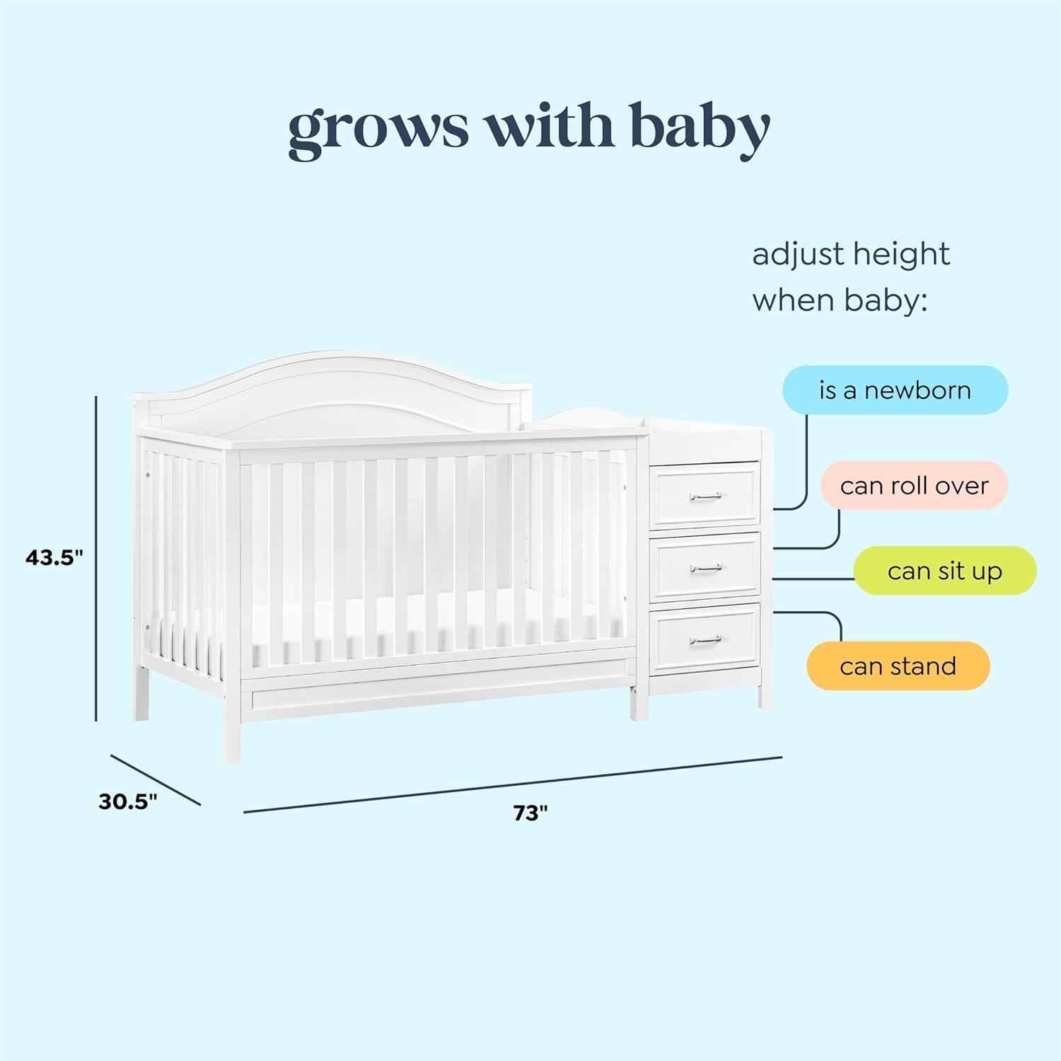 daVinci Charlie 4-in-1 Convertible Crib and Changer with Storage