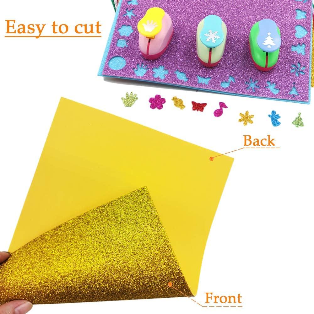 30PCS Glitter EVA Foam Sheets 8x12 Inch,2mm Thick Craft Foam Sheet for Children's Craft Activities DIY Cutters,Arts
