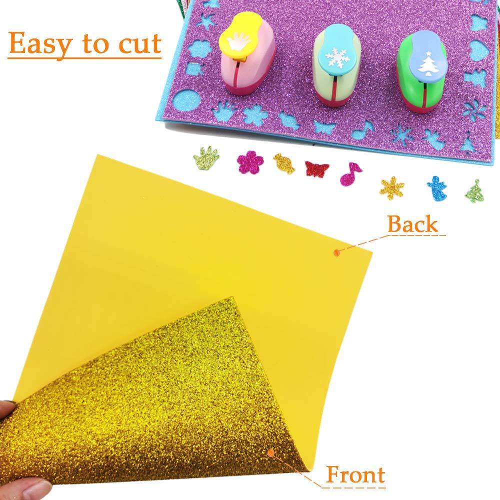 30PCS Glitter EVA Foam Sheets 8x12 Inch,2mm Thick Craft Foam Sheet for Children's Craft Activities DIY Cutters,Arts