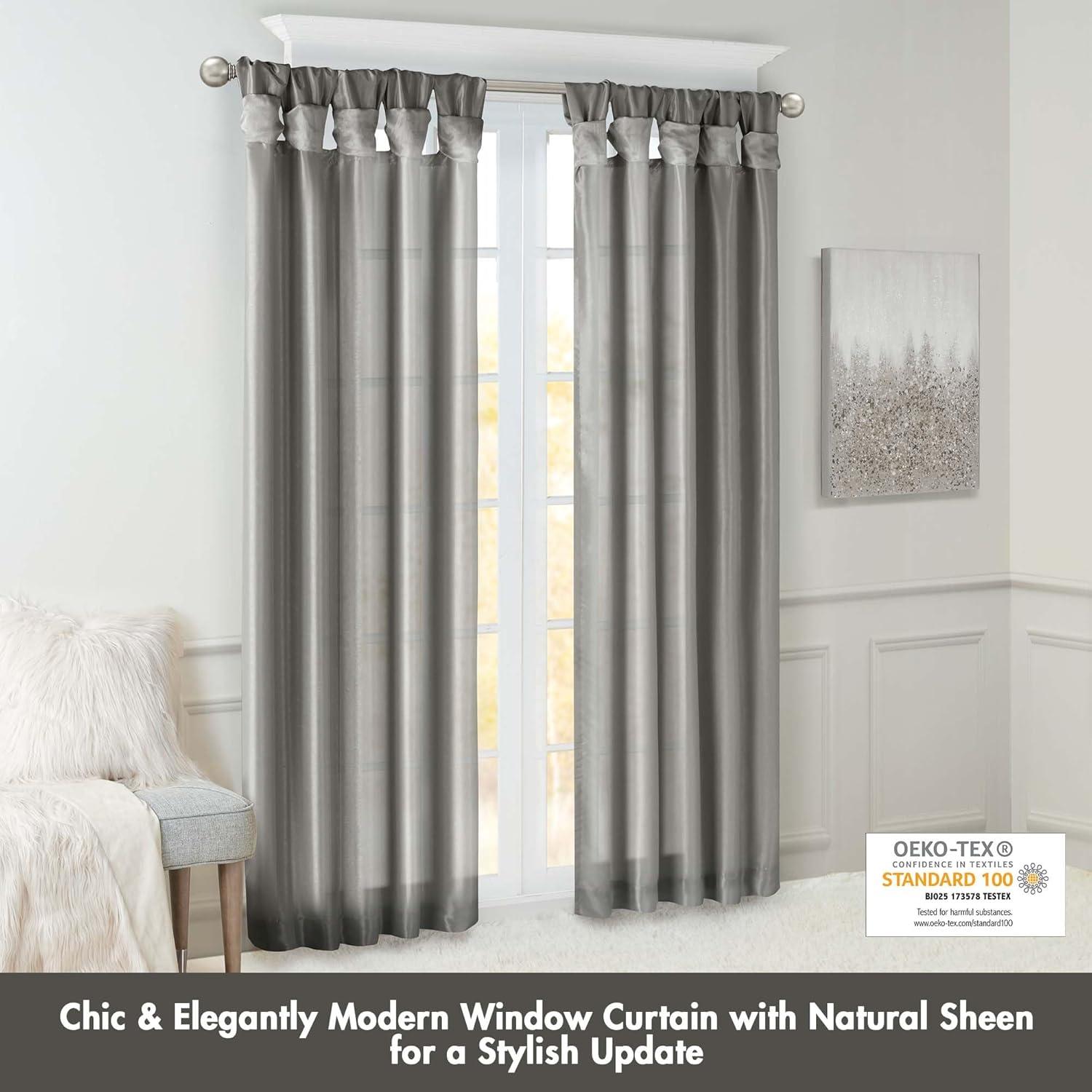 Lillian Twisted Tab Light Filtering Lined Curtain Panel