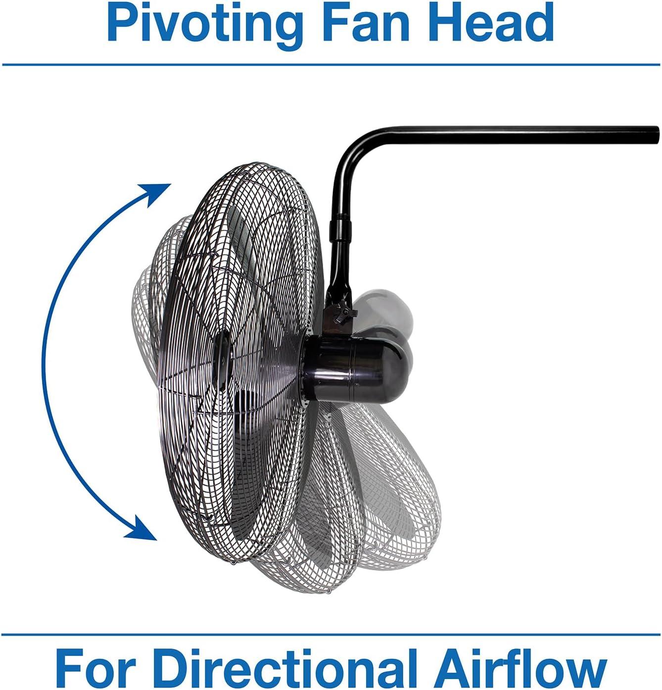 Air King 9635 30" 1/4 HP Oscillating Industrial Grade I-Beam Mount Fan